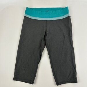 C9 Champion Crop Leggings Womens Large Gray Teal Blue